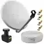 PremiumX Satelliten-Komplettanlage 60cm Antenne SAT Twin LNB 30m Antennenkabel 4x F-Stecker für 2 Teilnehmer PremiumX Satelliten-Komplettanlage 60cm Antenne SAT Twin LNB 30m Antennenkabel 4x F-Stecker für 2 Teilnehmer