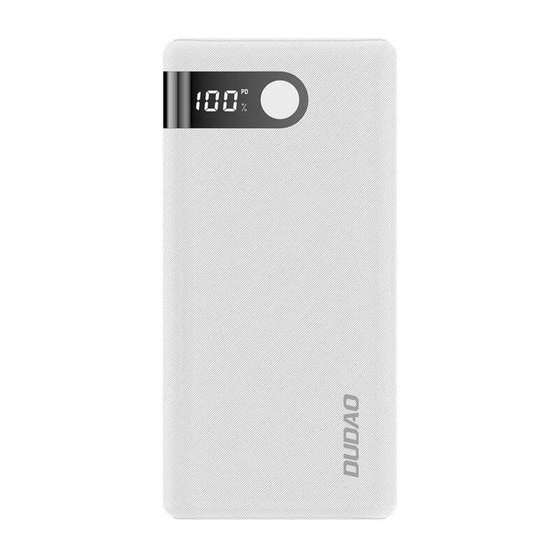 Dudao Powerbank 10000mAh Extrem Hohe Kapazität, Externer Akku mit 2XUSB Schnellladung mit LED Anzeige 10.000mAh Weiß