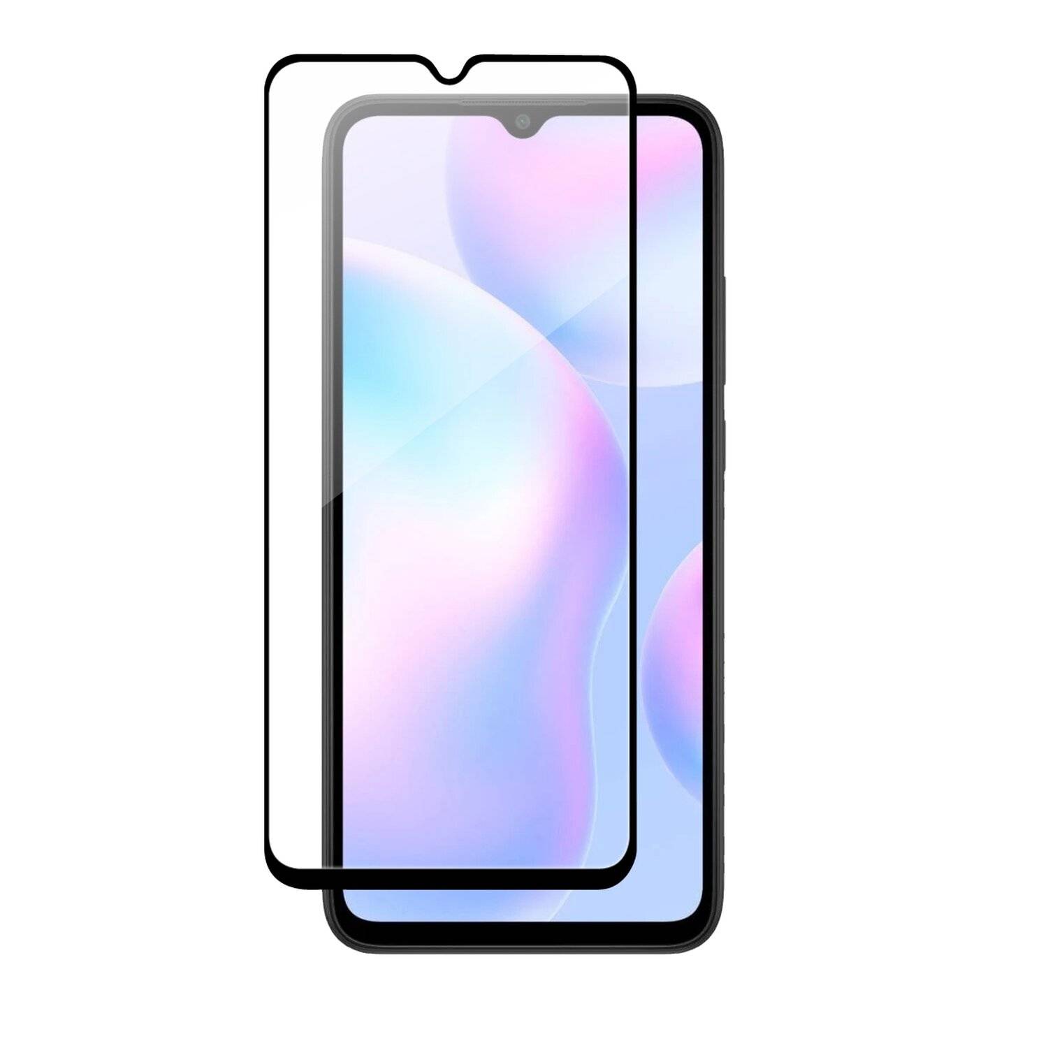 5D Schutz Glas kompatibel mit XIAOMI REDMI 9C Curved Schutz Folie Vollständig Klebend und Abdeckung