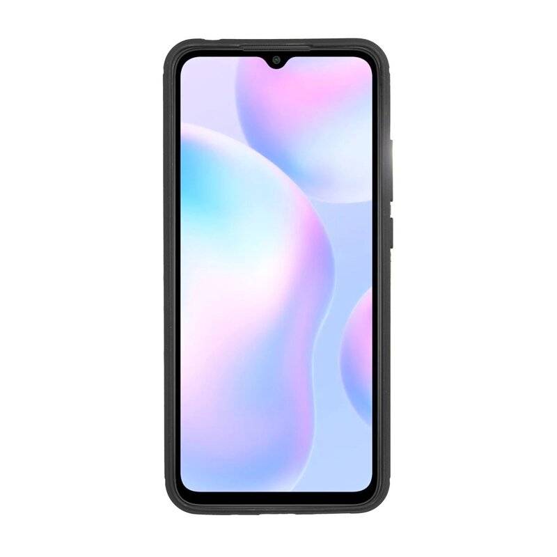 Silikon Hülle Carbon kompatibel mit XIAOMI REDMI 9A Case TPU Soft Handyhülle Cover Schutzhülle Schwarz