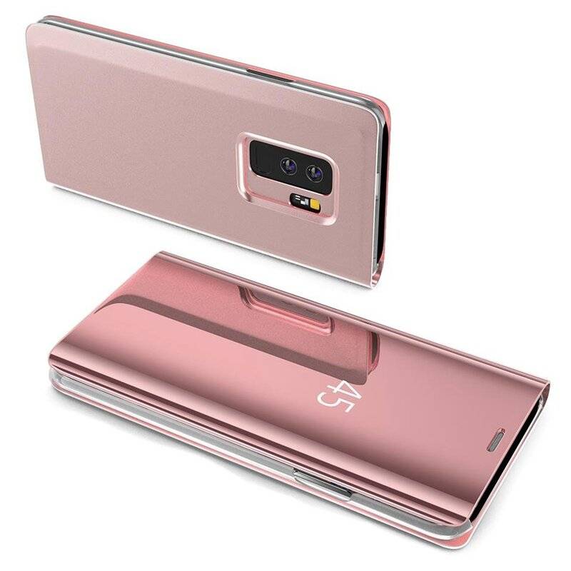 Smart View Spiegel Mirror Smart Cover Schale Etui kompatibel mit HUAWEI Y5P Schutzhülle Tasche Case Schutz Clear Rosa