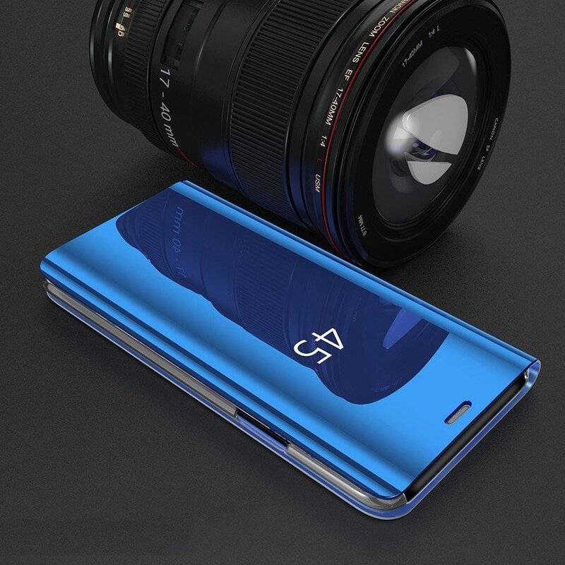 Smart View Spiegel Mirror Smart Cover Schale Etui kompatibel mit SAMSUNG GALAXY A21S (A217F) Schutzhülle Clear Blau