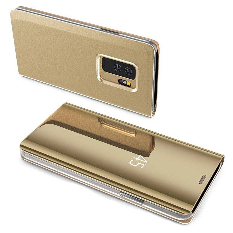 Smart View Spiegel Mirror Smart Cover Schale Etui kompatibel mit SAMSUNG GALAXY A21S (A217F) Schutzhülle Clear Gold