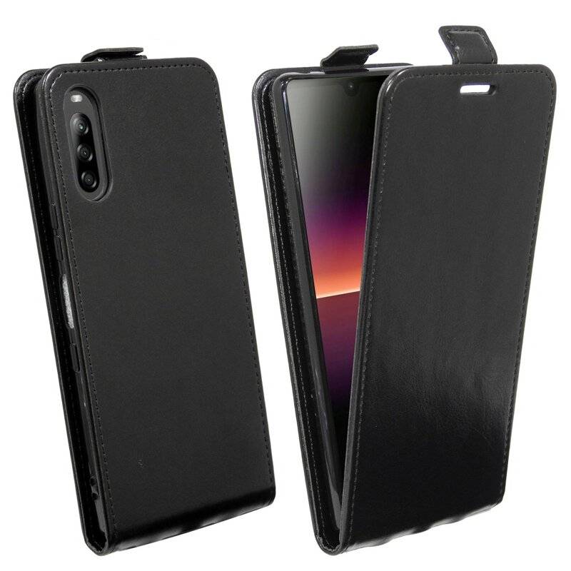 Flip Case Sony Xperia L4 Handy Tasche vertikal aufklappbar Schutzhülle Klapp Hülle Schwarz