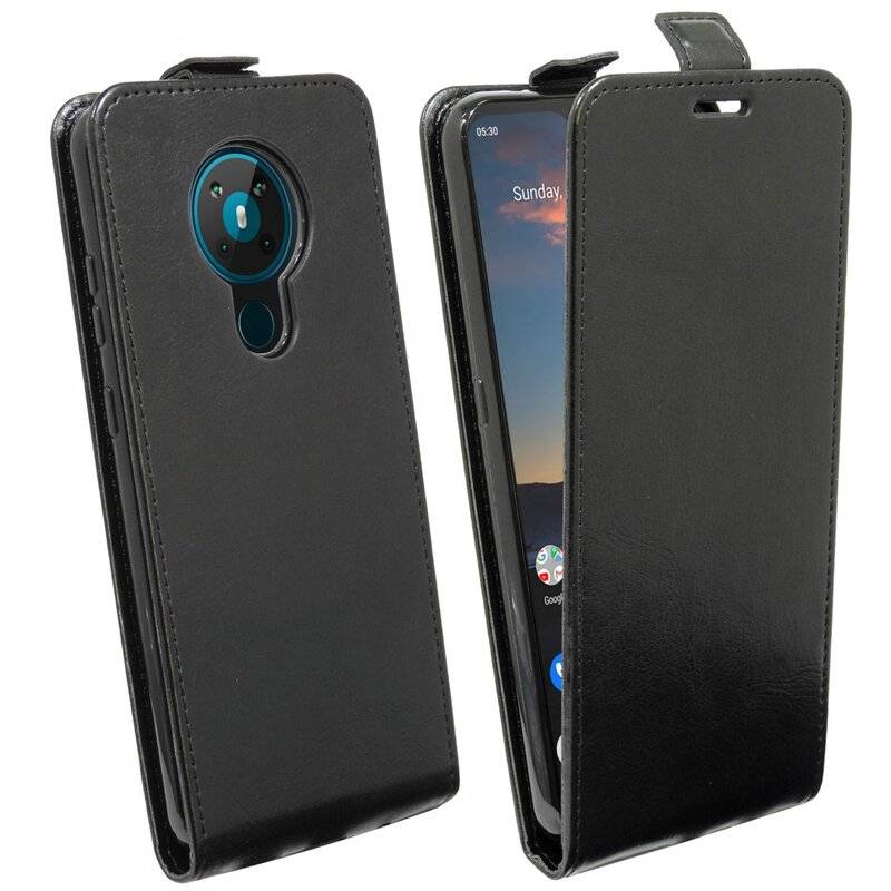 Flip Case Nokia 5.3 Handy Tasche vertikal aufklappbar Schutzhülle Klapp Hülle Schwarz