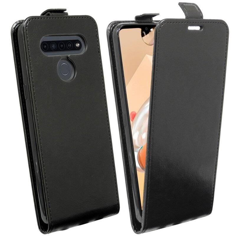 Flip Case LG K61 Handy Tasche vertikal aufklappbar Schutzhülle Klapp Hülle Schwarz