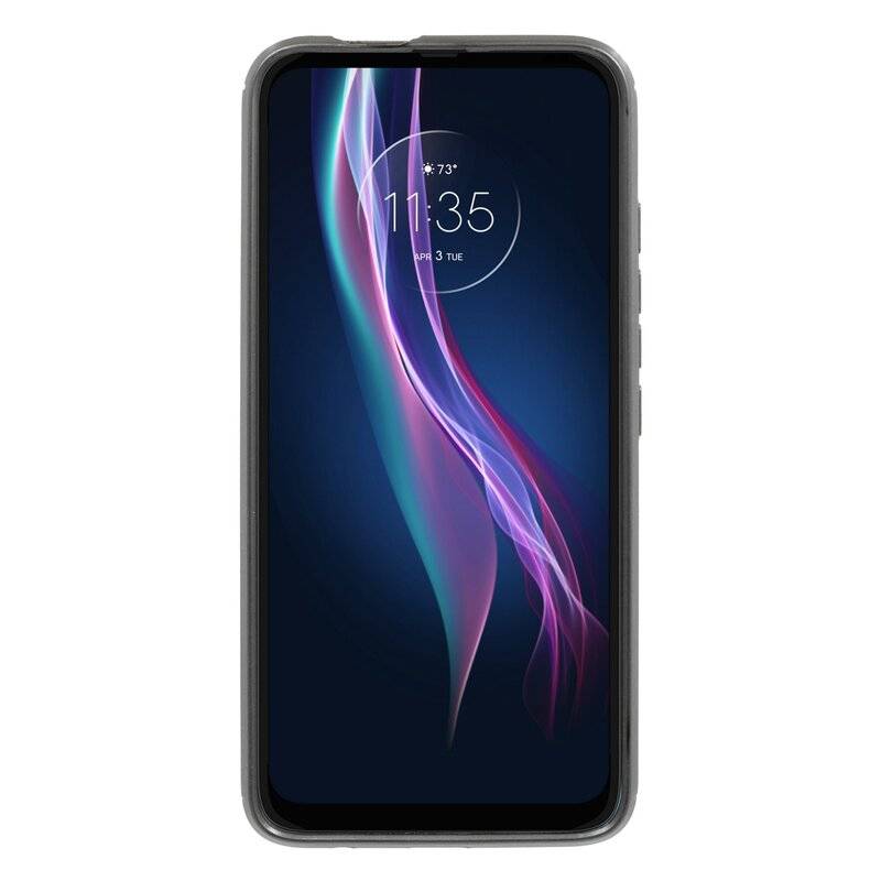 Silikon Hülle Carbon MOTOROLA ONE FUSION PLUS TPU Case Soft Handyhülle Cover Schutzhülle Schwarz