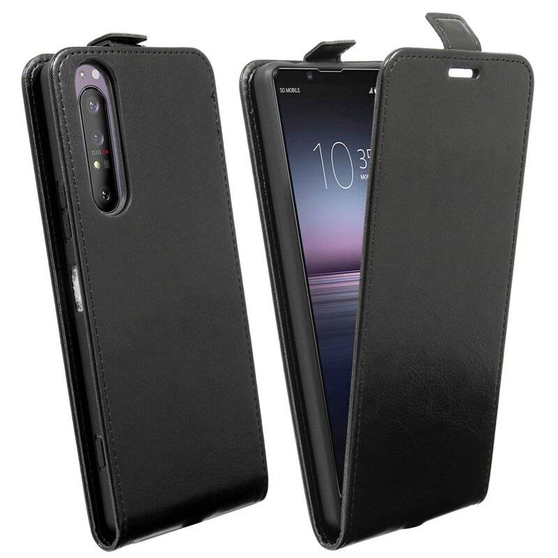 Flip Case Sony Xperia 1 II Handy Tasche vertikal aufklappbar Schutzhülle Klapp Hülle Schwarz