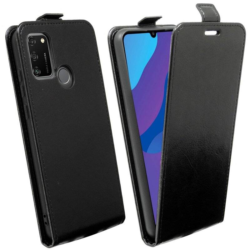 Flip Case Honor 9A Handy Tasche vertikal aufklappbar Schutzhülle Klapp Hülle Schwarz