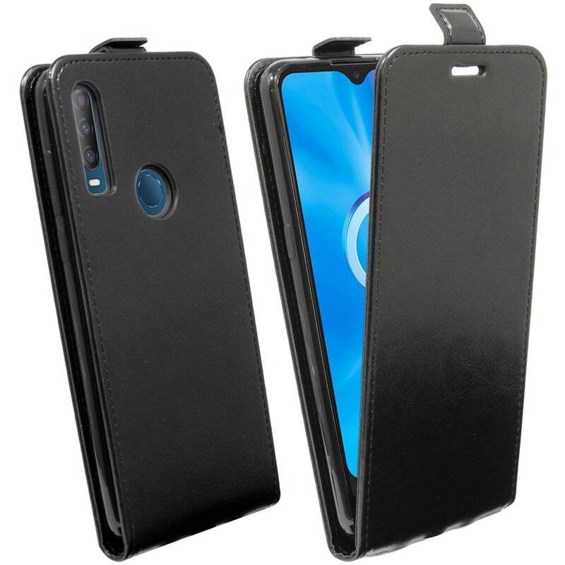 Flip Case Alcatel 1S (2020) Handy Tasche vertikal aufklappbar Schutzhülle Klapp Hülle Schwarz