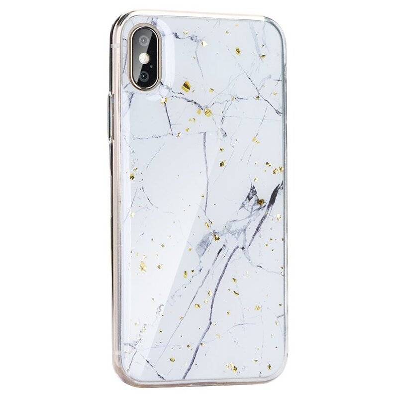 Hülle Schale Marble Case Cover Stein Marmor Design Glitzer Muster Handyhülle Samsung Galaxy A41 (A415F) Motiv 1