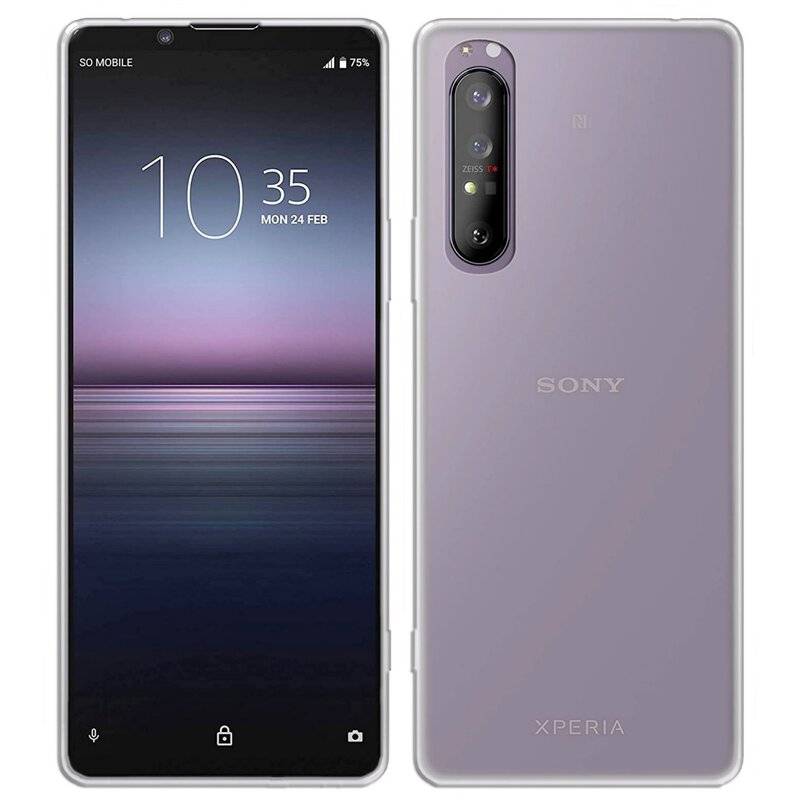 Silikon Hülle Basic Sony Xperia 1 II Case TPU Soft Handy Cover Schutz Transparent
