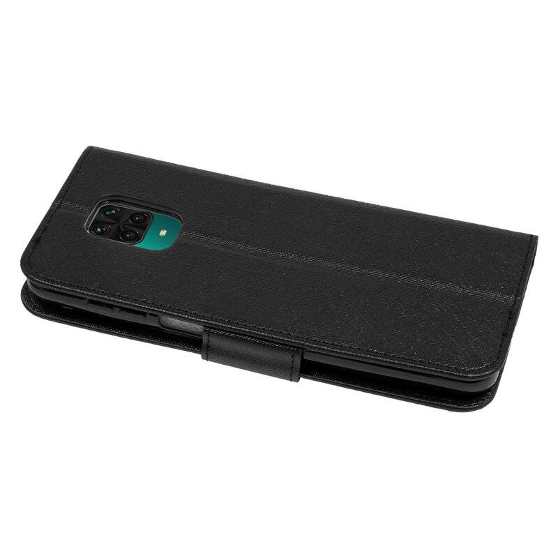 Buch Tasche "Fancy" XIAOMI REDMI NOTE 9 PRO Handy Hülle Schutzhülle mit Standfunktion, Kartenfach Schwarz
