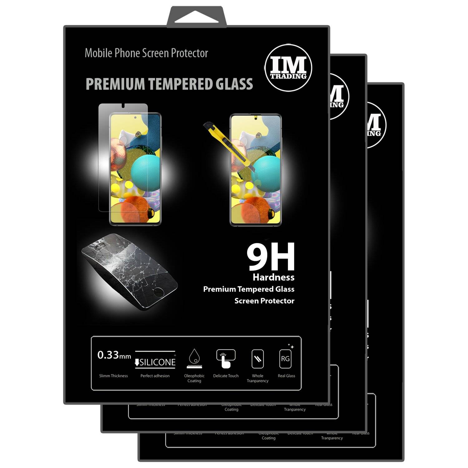 3X Schutz Schutz Glas 9H Tempered Glass Display Schutz Folie Glas Screen Protector Samsung Galaxy A51 5G (A516F)