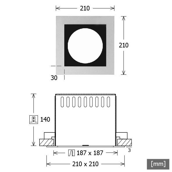 LTS Licht&Leuchten Einbaugehäuse SCER 2.1140 ws