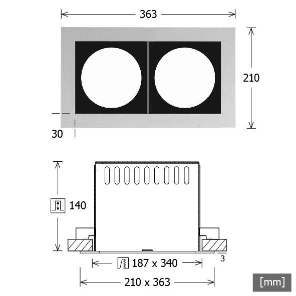 LTS Licht&Leuchten Einbaugehäuse SCER 2.2140 si