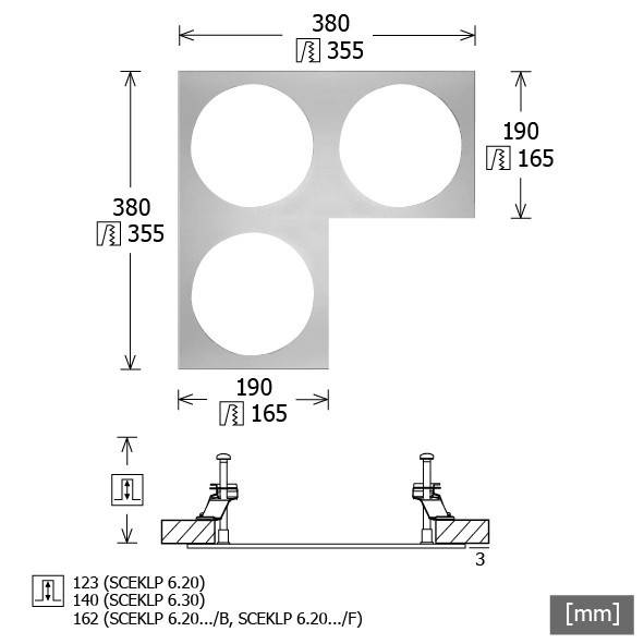 LTS Licht&Leuchten Einbau-Eckrahmen SCER 6.330 ws
