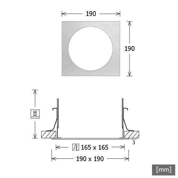 LTS Licht&Leuchten Einbaurahmen SCER 6.100 ws