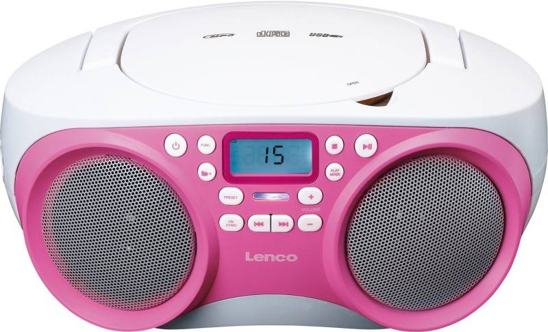 4 Stück LENCO UKW-Radio CD/MP3 tragbar SCD-301 Pink/White