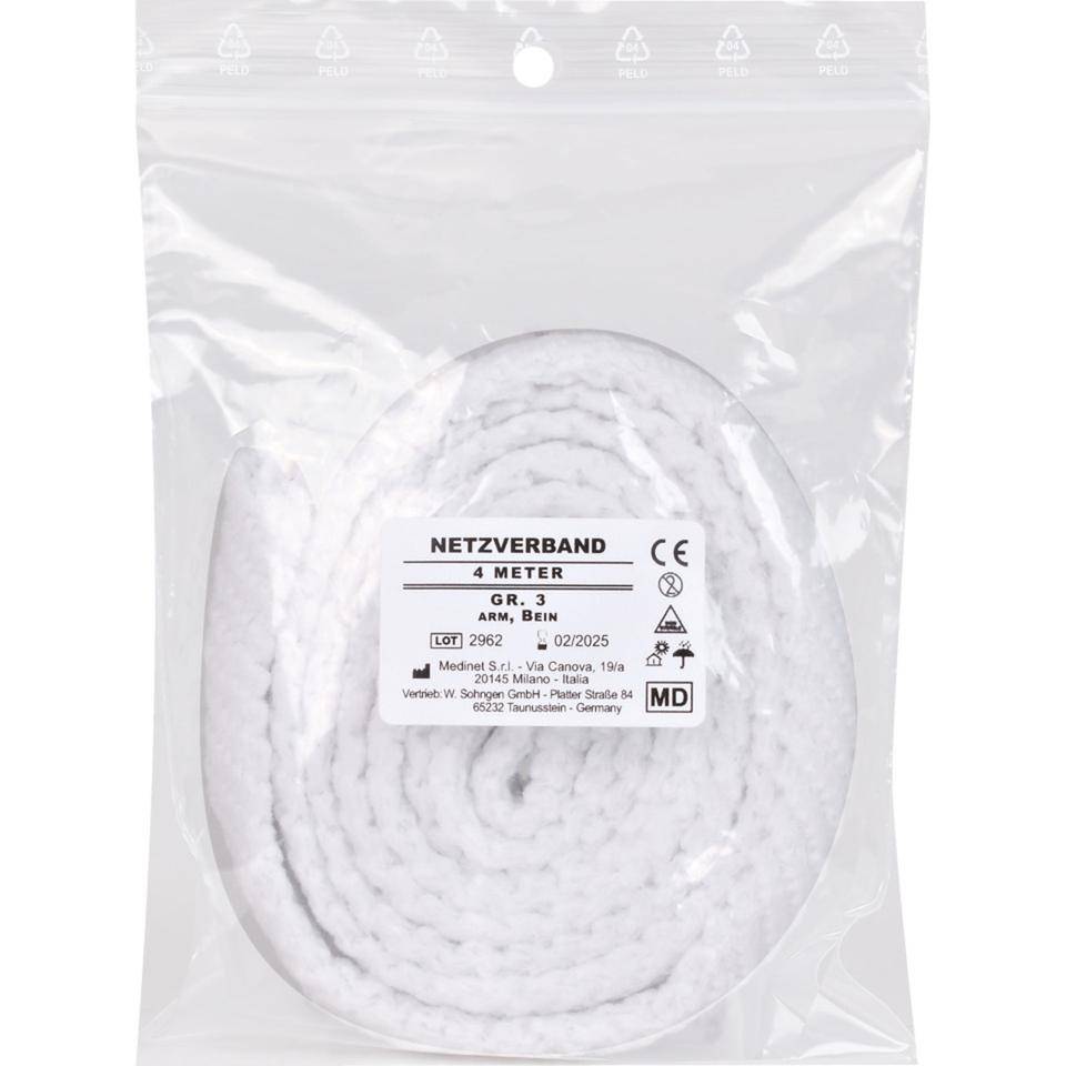 SÖHNGEN® Netzverband, Schlauchverband für Arm und Bein, 4m, Größe 3