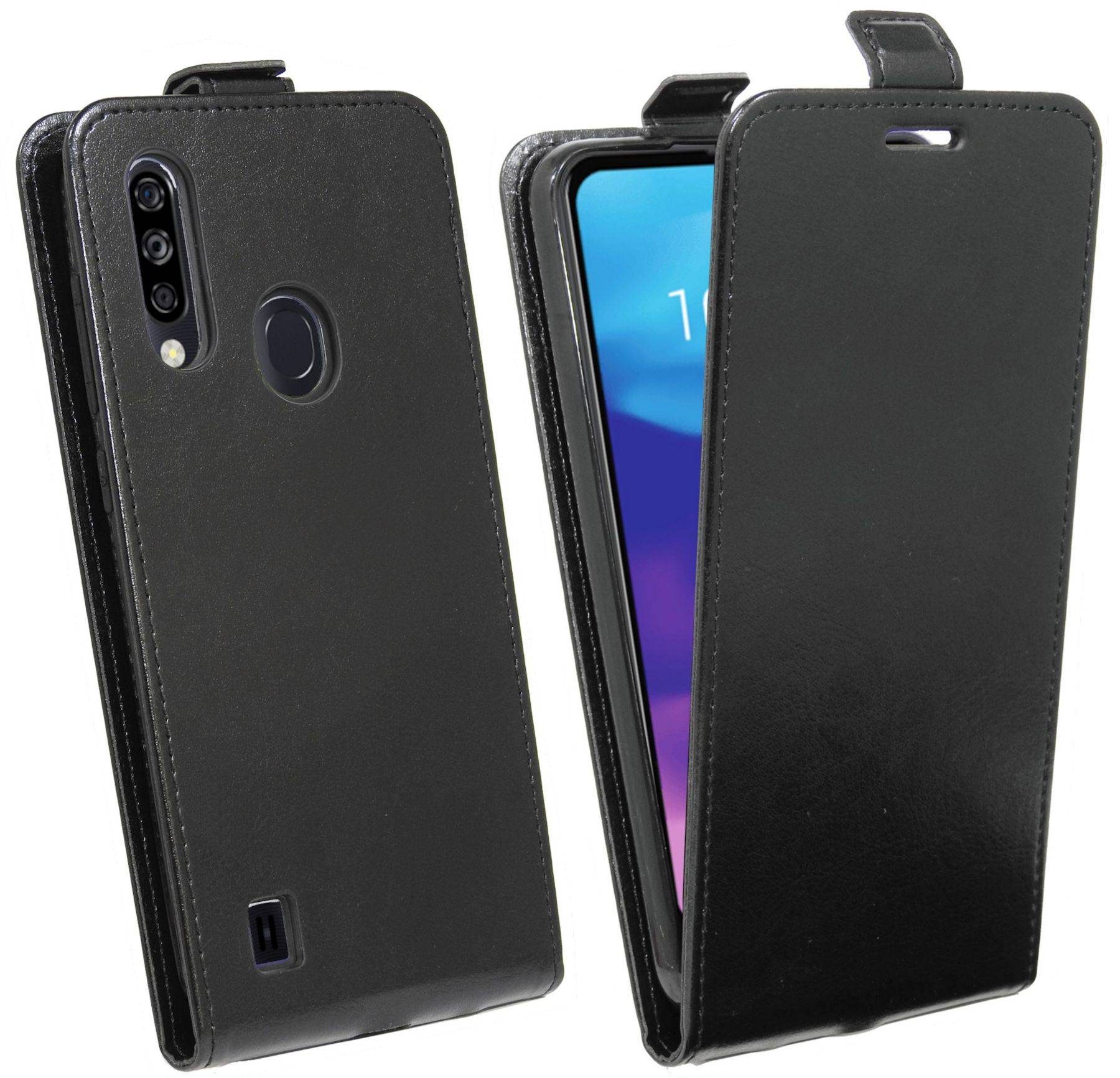 cofi1453® Flip Case kompatibel mit ZTE BLADE A7 2020 Handy Tasche vertikal aufklappbar Schutzhülle Klapp Hülle Schwarz