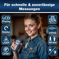 PEAKTECH Drehzahlmessgerät P 2795, Photo-Kontakt-Typ mit Laser PEAKTECH Drehzahlmessgerät P 2795, Photo-Kontakt-Typ mit Laser