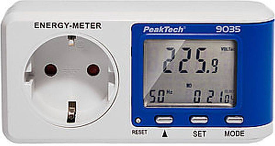 PeakTech Digital-Leistungsmesser 9035 230 V AC /max.Last 16A, 3680W