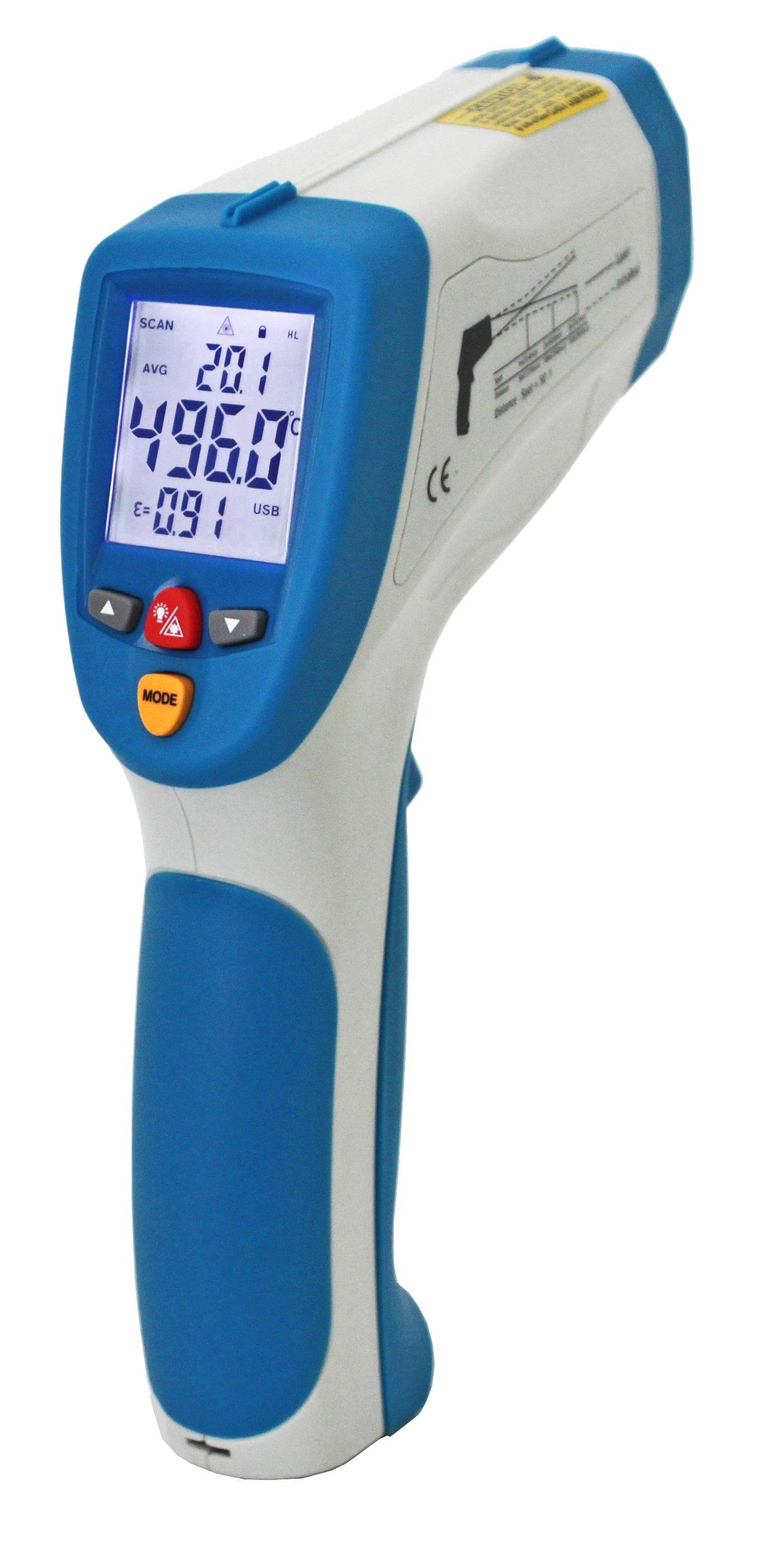 IR-Thermometer ~ -50 … +1200°C ~ 50:1 ~ mit USB-Schnittstelle & Typ-K