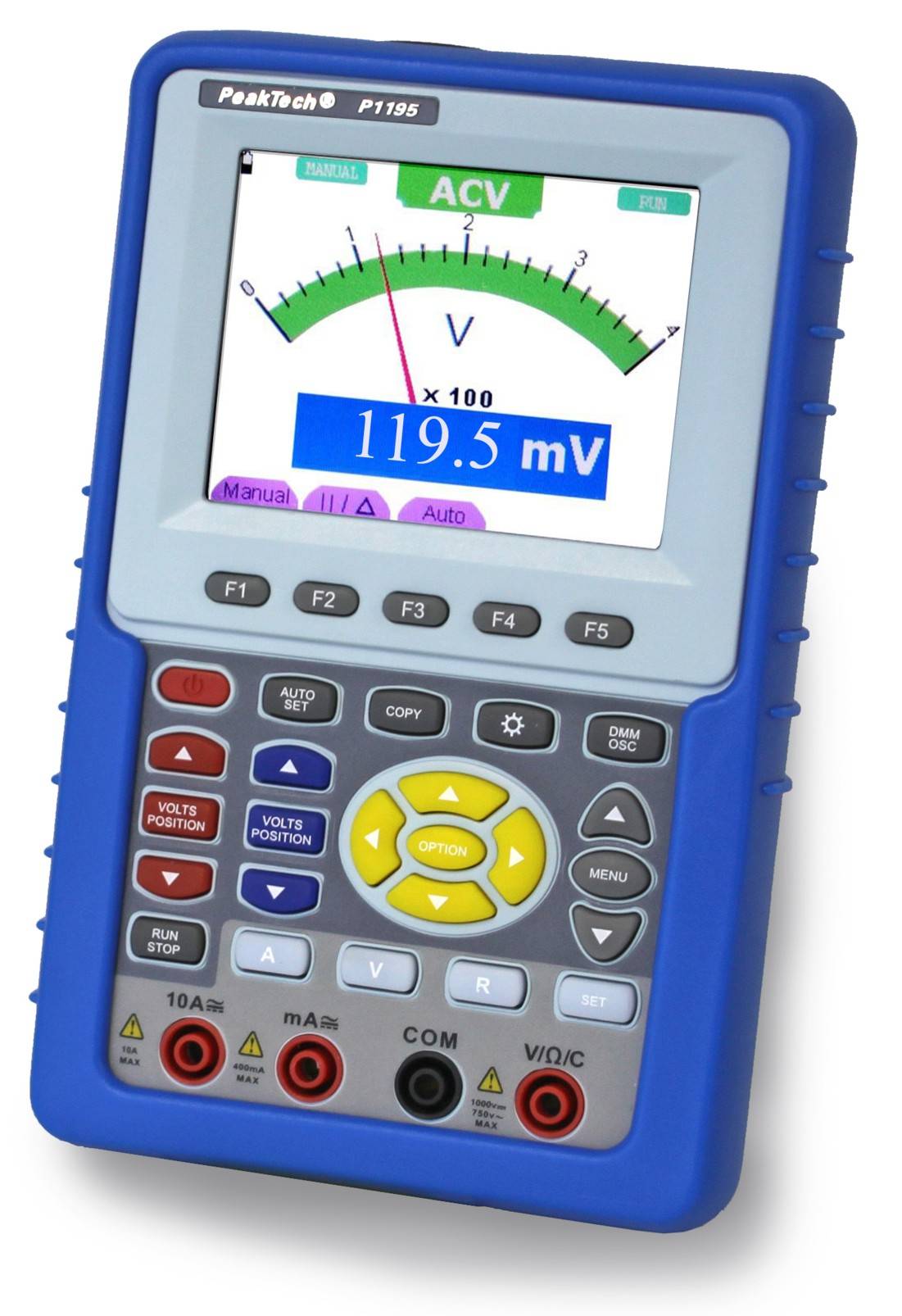 100 MHz / 2 CH ~ 1 GS/s ~ Hand-Oszilloskop mit Digitalmultimeter