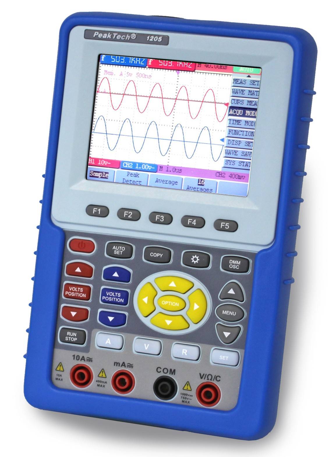 20 MHz / 2 CH ~ 100 MS/s ~ Hand- Oszilloskop mit Digitalmultimeter