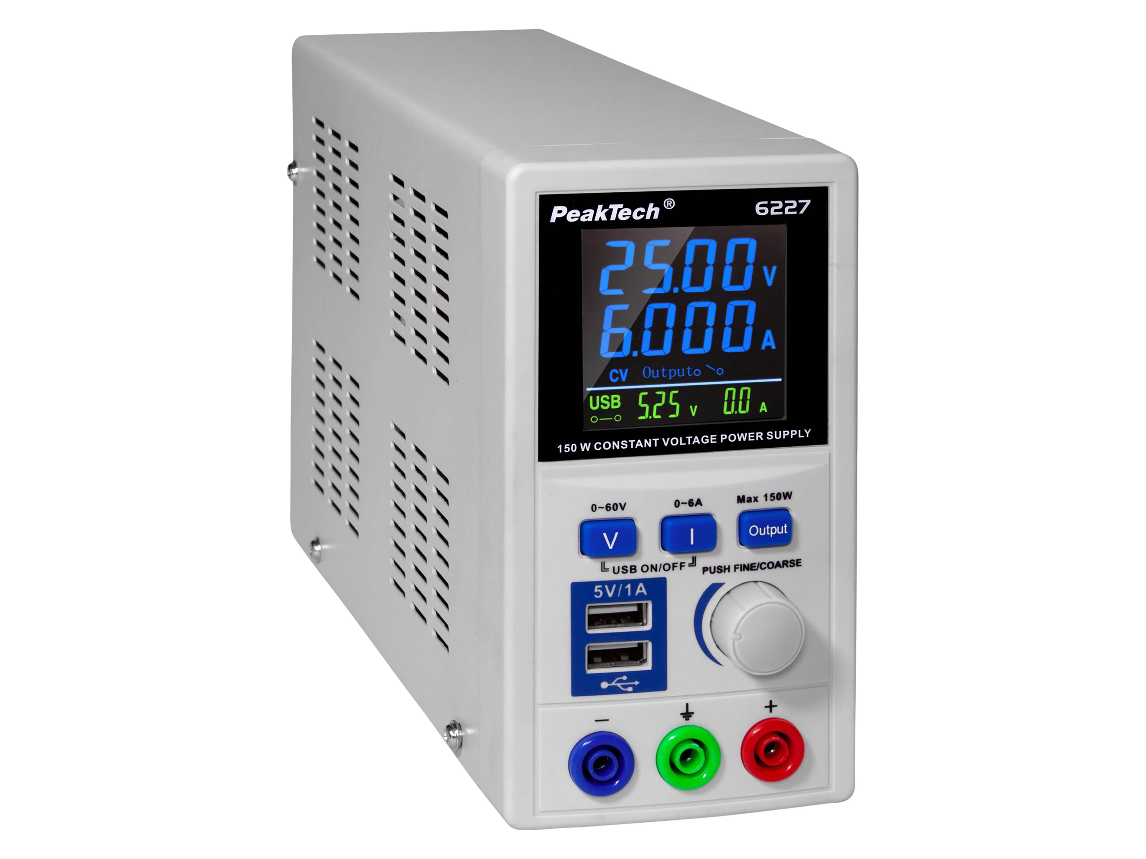 PEAKTECH Labornetzteil P 6227, 0...60 V/ 0...6 A