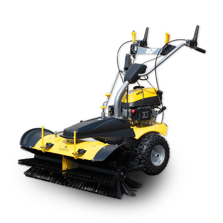 BAMATO Kehrmaschine KEM-1000 mit Sammelbehälter / Schneeschild / E-Start