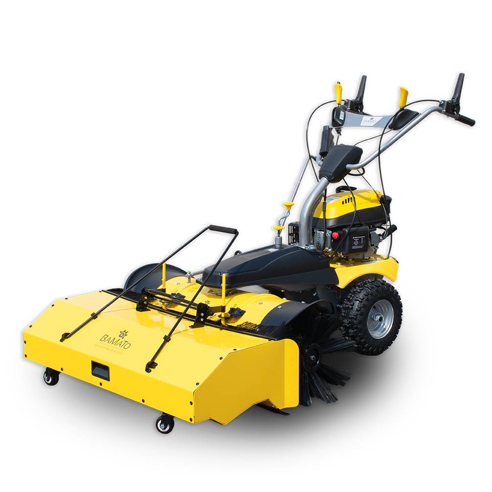 BAMATO Kehrmaschine KEM-1000 mit Sammelbehälter / Schneeschild / E-Start