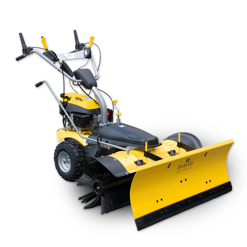 BAMATO Kehrmaschine KEM-1000 mit Sammelbehälter / Schneeschild / E-Start