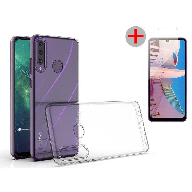 Handy 9H Schutzglas Displayschutz + Silikon Schutzhülle Cover Case Schale TPU Transparent Samsung Galaxy A21s (A217F)
