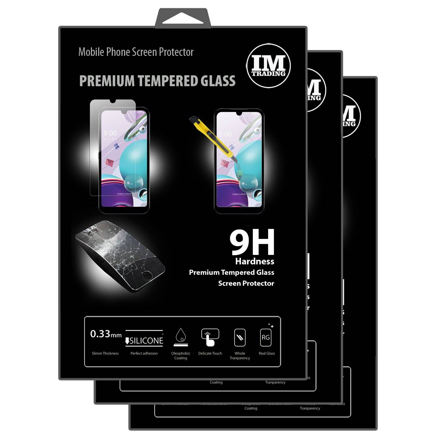 cofi1453 3X Schutz Schutz Glas 9H Tempered Glass Display Schutz Folie Display Glas Screen Protector kompatibel mit LG K31