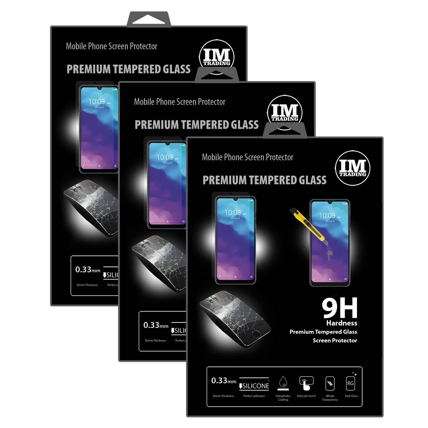 cofi1453 3X Schutz Schutz Glas 9H Tempered Glass Display Schutz Folie Display Glas Screen Protector kompatibel mit ZTE BLADE A7 2020