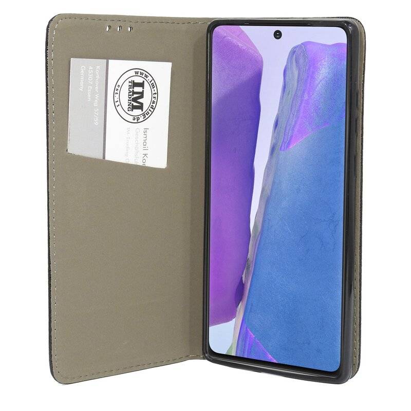 Buch Tasche Smart für SAMSUNG GALAXY NOTE 20 N980F Handy Hülle Etui Brieftasche Schutzhülle mit Standfunktion, Kartenfach Schwarz