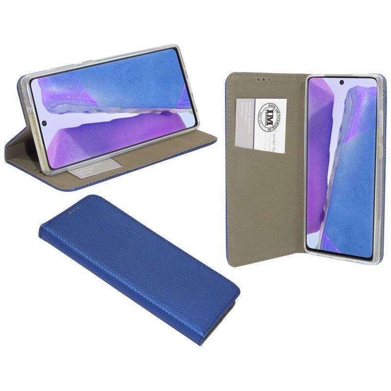 Buch Tasche Smart für SAMSUNG GALAXY NOTE 20 N980F Handy Hülle Etui Brieftasche Schutzhülle mit Standfunktion, Kartenfach Blau