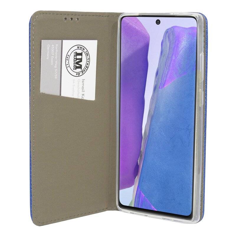 Buch Tasche Smart für SAMSUNG GALAXY NOTE 20 N980F Handy Hülle Etui Brieftasche Schutzhülle mit Standfunktion, Kartenfach Blau