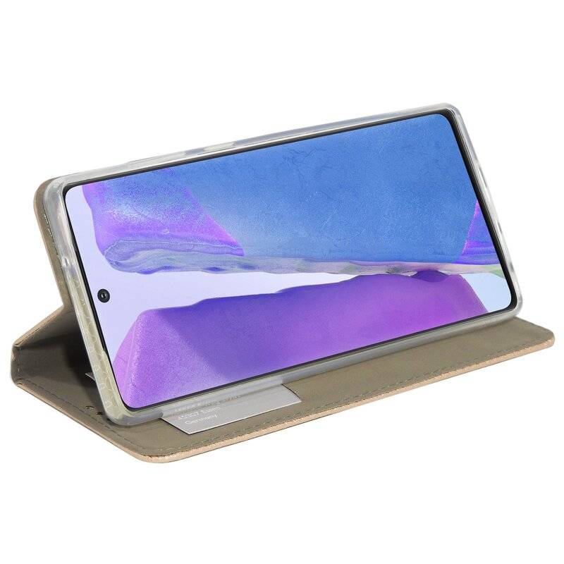 Buch Tasche Smart für SAMSUNG GALAXY NOTE 20 N980F Handy Hülle Etui Brieftasche Schutzhülle mit Standfunktion, Kartenfach Gold