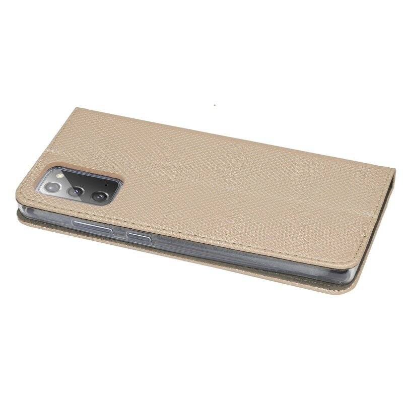 Buch Tasche Smart für SAMSUNG GALAXY NOTE 20 N980F Handy Hülle Etui Brieftasche Schutzhülle mit Standfunktion, Kartenfach Gold