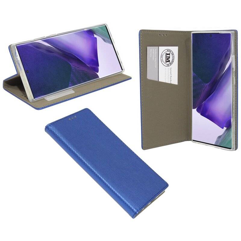 Buch Tasche "Smart" SAMSUNG GALAXY NOTE 20 ULTRA ( N985F ) Handy Hülle Brieftasche Schutzhülle mit Standfunktion Blau