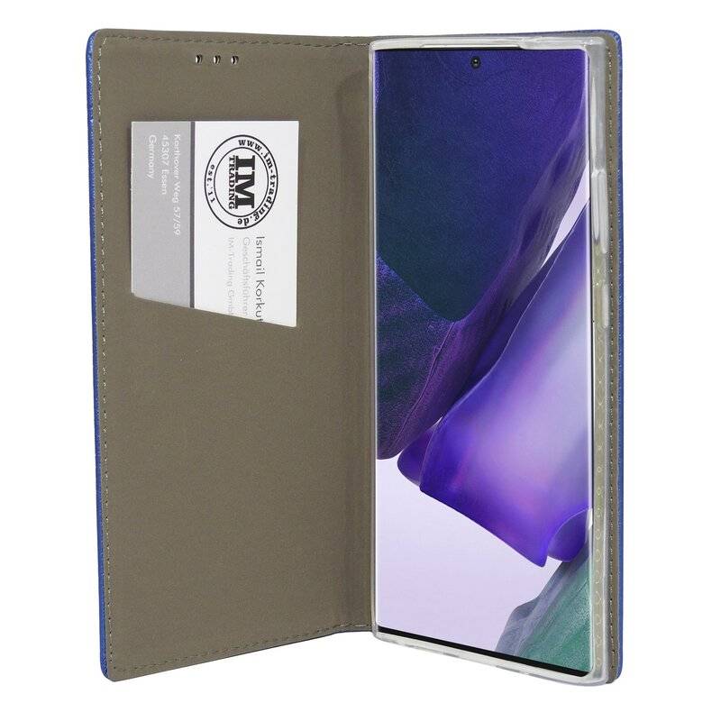Buch Tasche "Smart" SAMSUNG GALAXY NOTE 20 ULTRA ( N985F ) Handy Hülle Brieftasche Schutzhülle mit Standfunktion Blau
