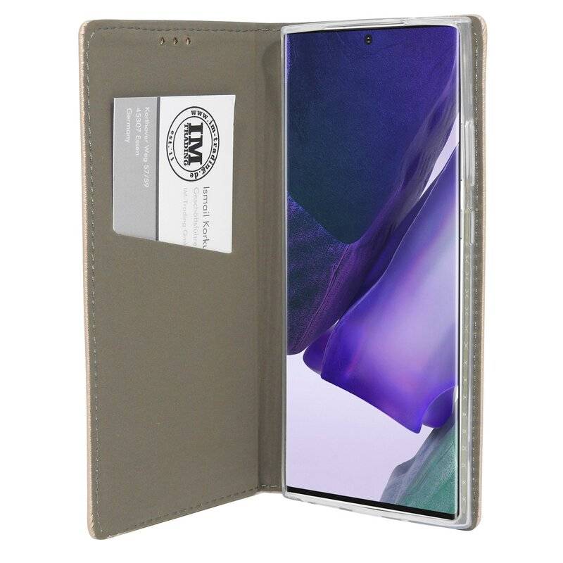 Buch Tasche "Smart" SAMSUNG GALAXY NOTE 20 ULTRA ( N985F ) Handy Hülle Brieftasche Schutzhülle mit Standfunktion Gold