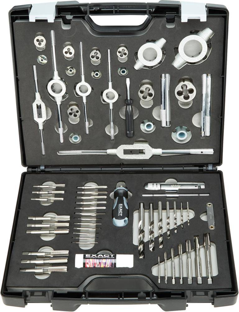 Gewindeschneidwerkzeug- Set HSS 61-teilig M3-M12 EXACT