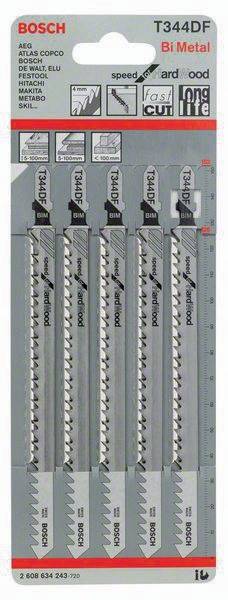 Ein Satz von fünf BIM-Sägeblättern mit der Aufschrift „speed for hard wood