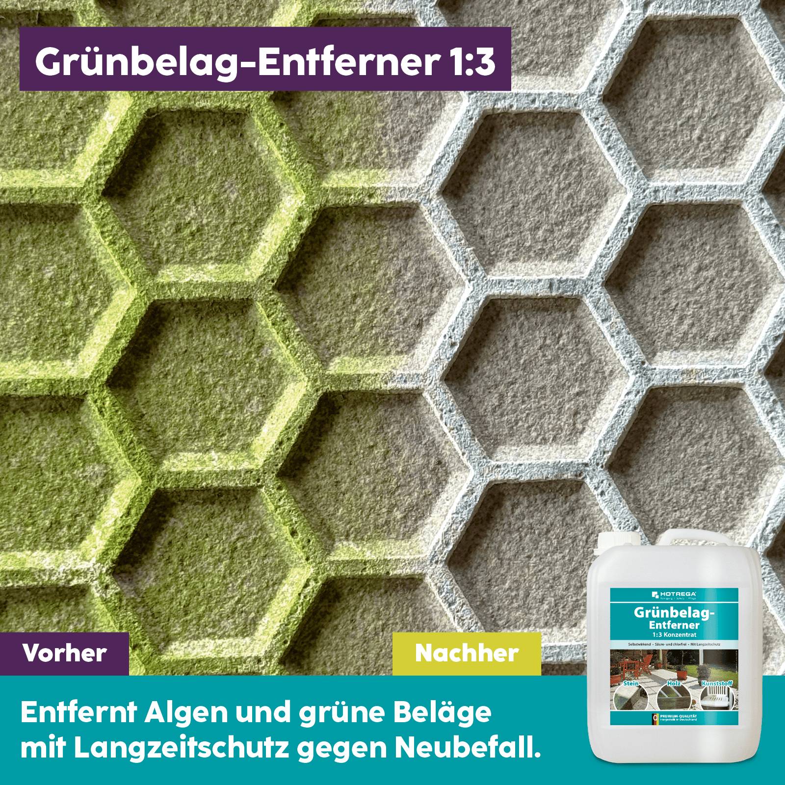 HOTREGA Grünbelagentferner 1 zu 3 Konzentrat 5 L