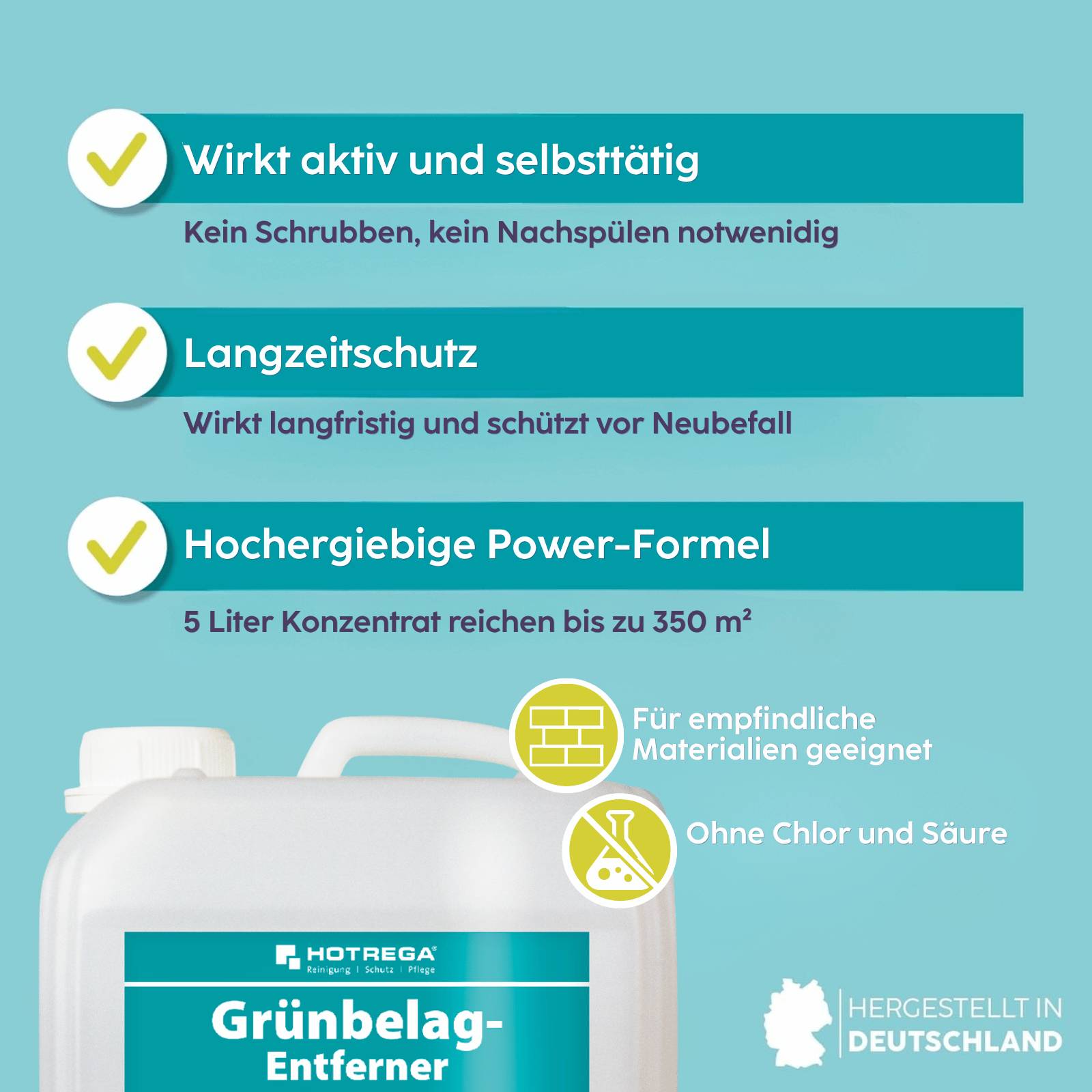 HOTREGA Grünbelagentferner 1 zu 3 Konzentrat 5 L
