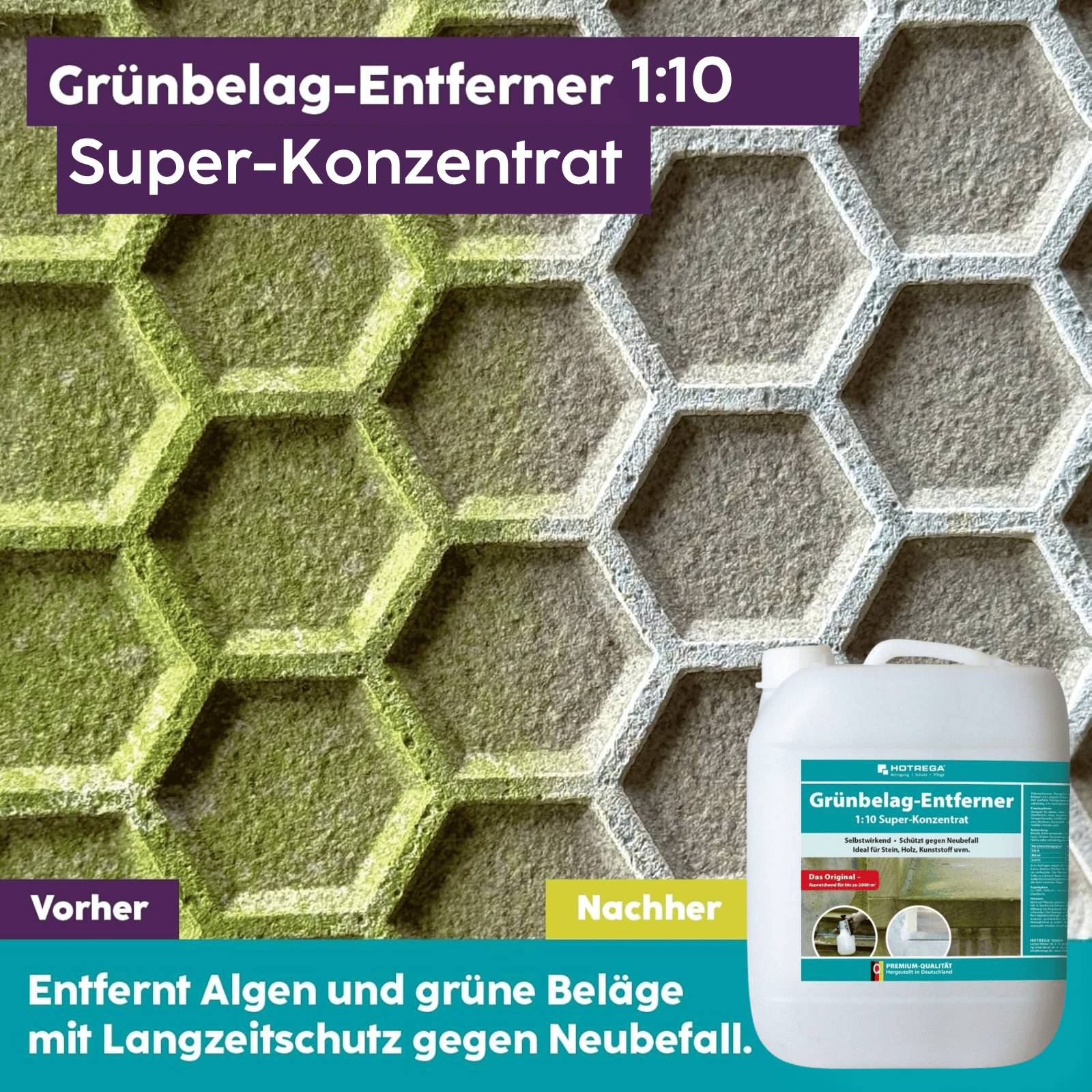 HOTREGA Grünbelagentferner Super Konzentrat Großgebinde - Inhalt:10 Liter